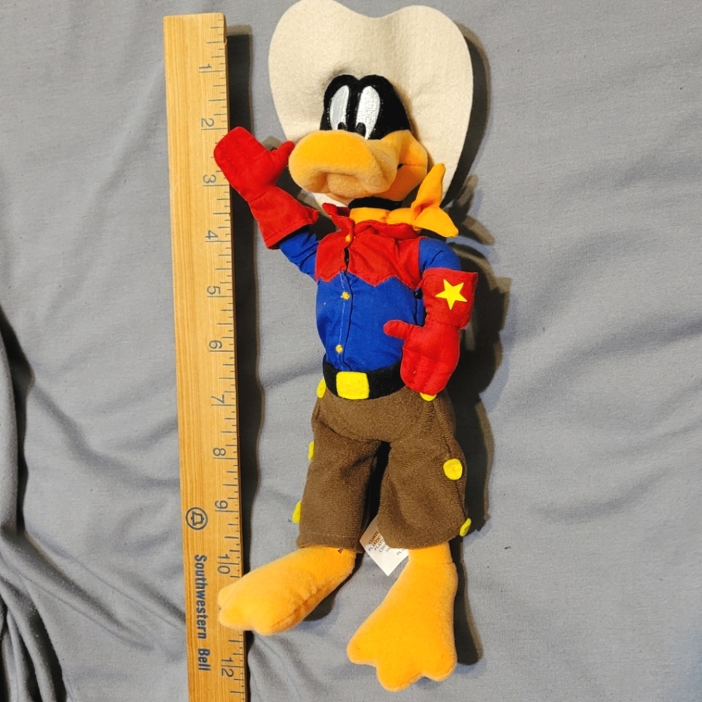 Vintage Daffy Duck Amscan Looney Tunes Plush Toy - Cowboy Daffy Duck